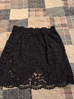 Victoria's Secret Black Lace A-Line Mini Skirt